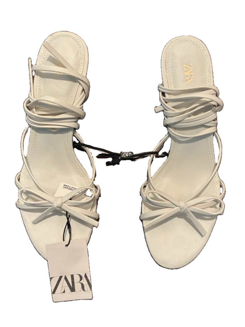 New Zara Elegant White Strappy Heels 9.5 / 41